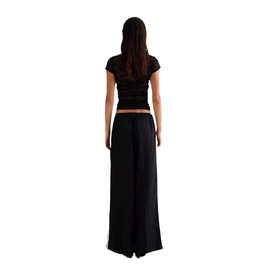 Damen Spitzentop mit enganliegendem Design und kurzen Ärmeln EB