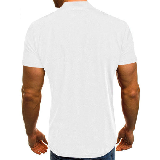 Herren Kurzarm Zip-T-Shirt mit praktischer Brusttasche EB