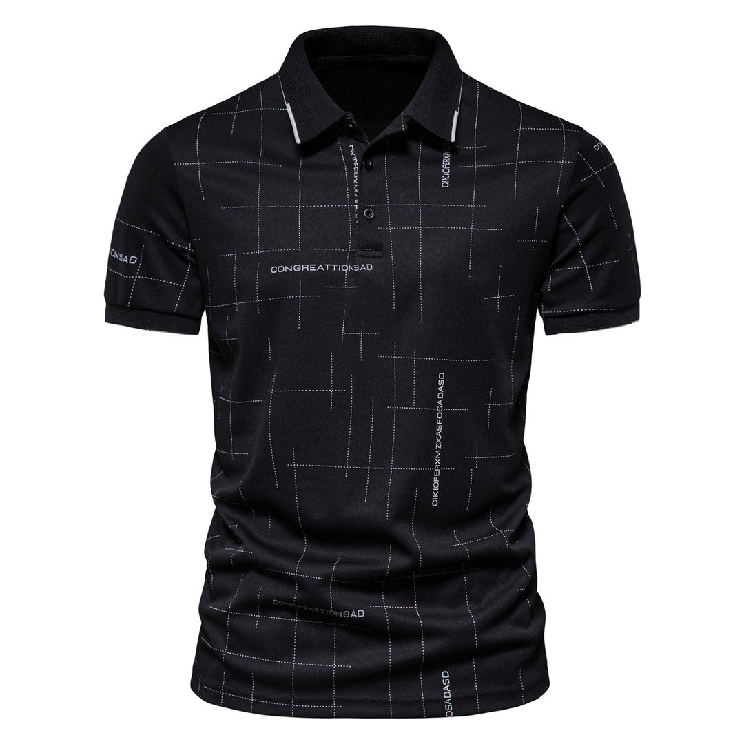 Herren Polohemd mit modernem Schnitt und grafischem Muster EB
