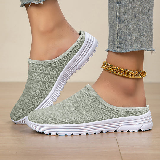 Damen nan atmungsaktiver Netz-Slipper mit Diamantstruktur-Obermaterial und gedämpfter Leichtsohle EB