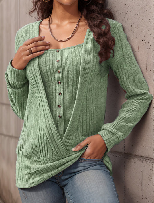 Damen Oversized Strickpullover mit modernem V-Ausschnitt EB