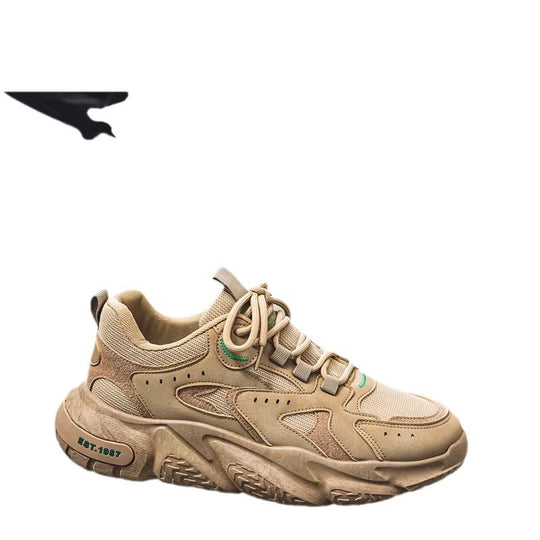 Herren stylische Chunky-Sneaker mit Wildlederoptik und atmungsaktivem Mesh-Obermaterial EB