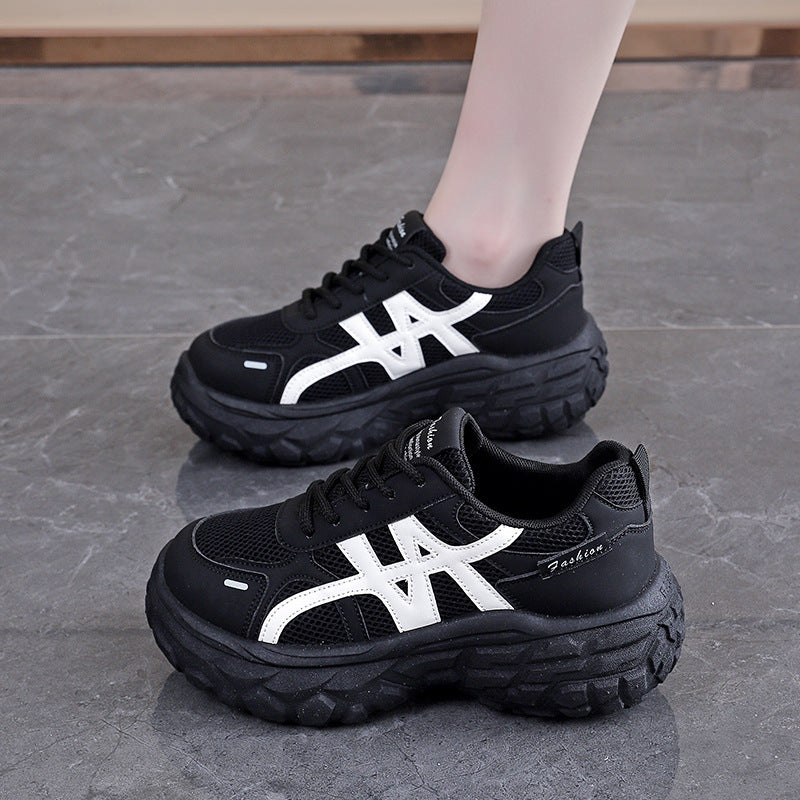 Damen Chunky Sneakers mit atmungsaktivem Mesh-Obermaterial und stoßdämpfender Sohle EB