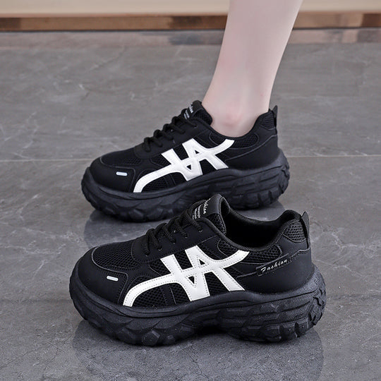 Damen Chunky Sneakers mit atmungsaktivem Mesh-Obermaterial und stoßdämpfender Sohle EB