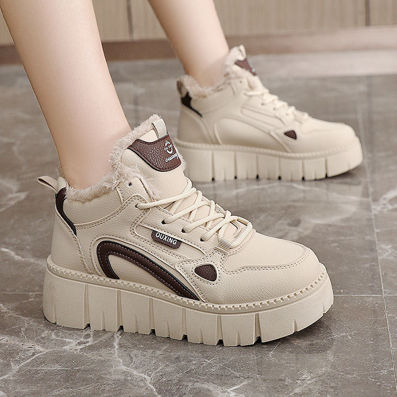 Damen High-Top Sneakers mit plüschiger Innenausstattung und rutschfester Sohle EB