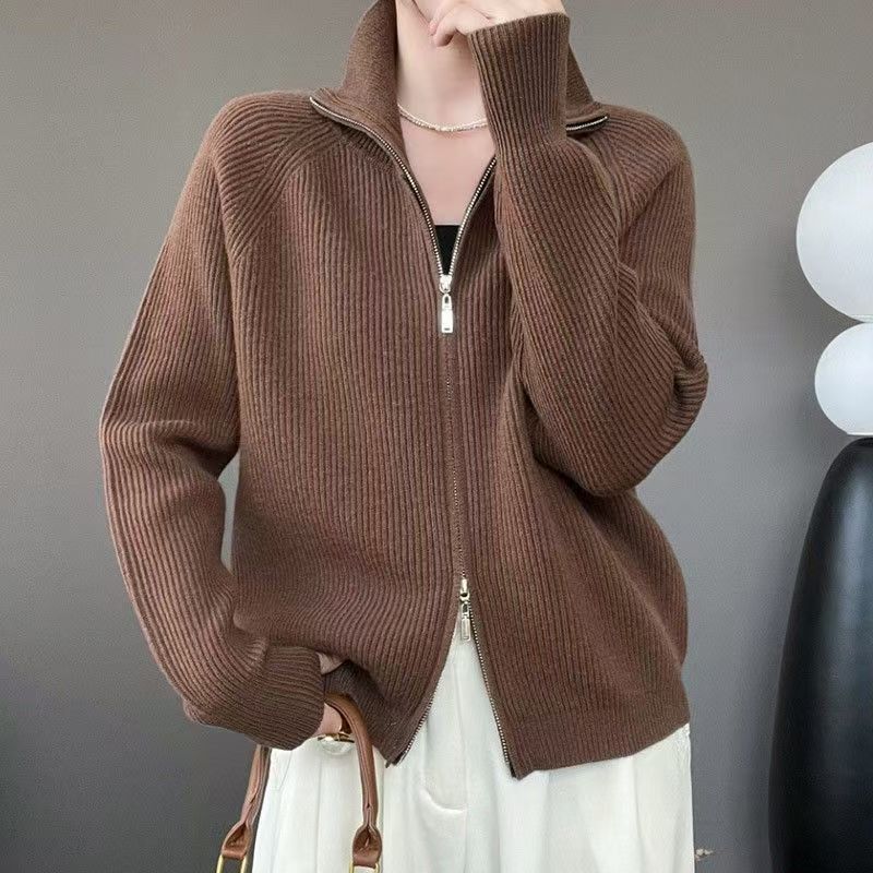 Damen Strickjacke mit hohem Kragen EB