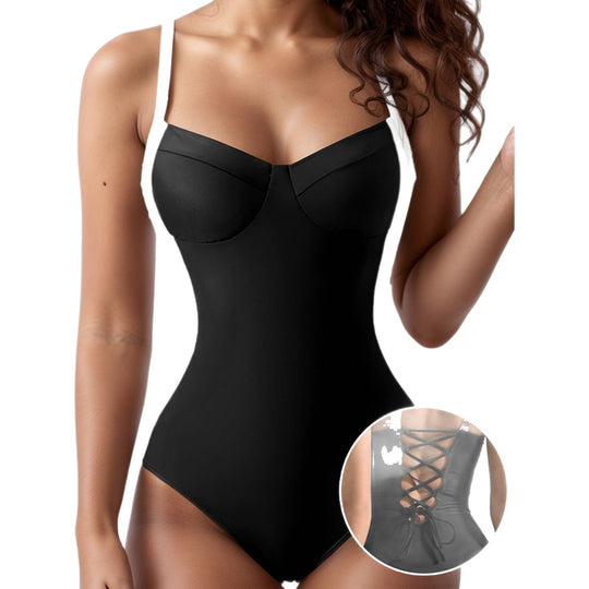 Damen Einteiliger Badeanzug mit elegantem Schnitt und verstellbaren Trägern EB