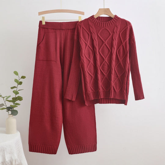 Damen Strick-Set mit Rautenstruktur EB