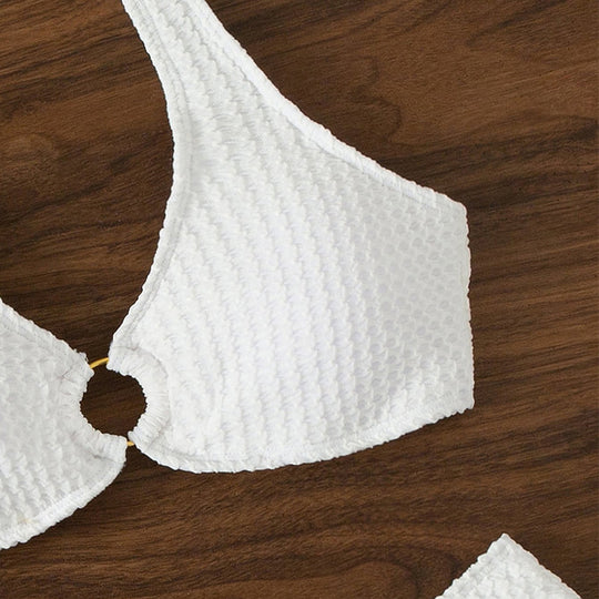 Damen Triangel-Bikini mit raffiniertem Ring-Detail und markantem Strukturdesign EB