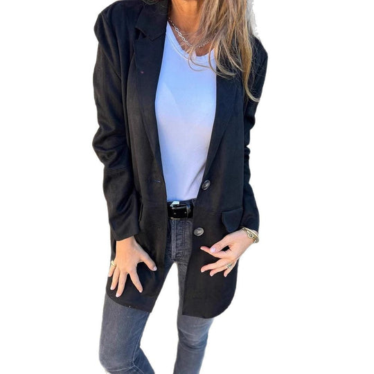 Damen modische und taillierte Longjacke EB