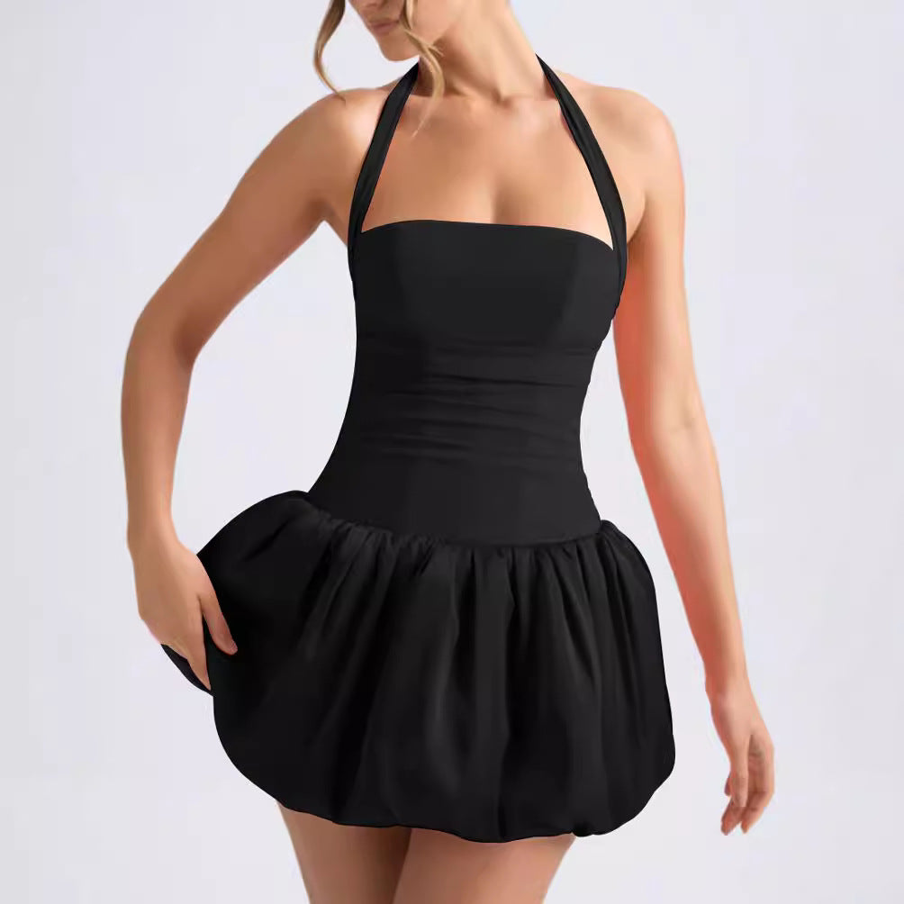 Damen Kleid mit schulterfreiem Design und lässigem Rock EB