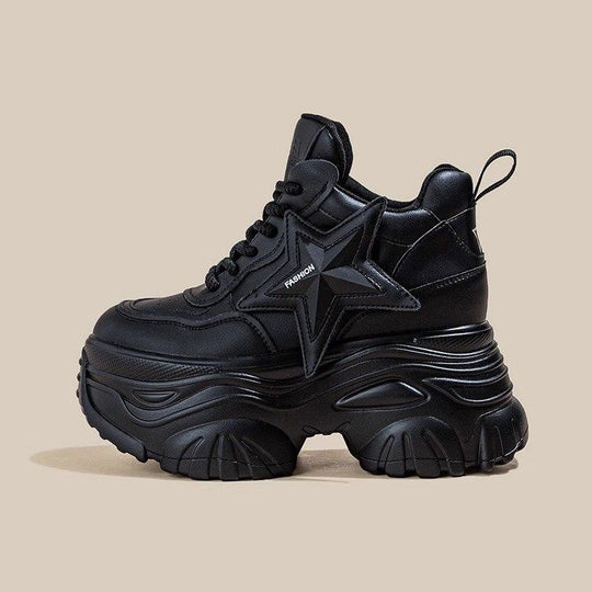 Damen Chunky Sneaker mit modischem Sternen-Design und extragroßer Sohle EB