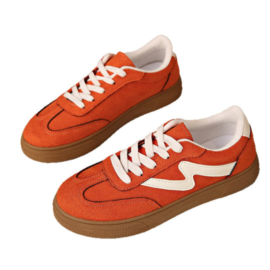 Damen Mode-Sneaker mit hochwertiger Veloursleder-Oberfläche und rutschfester Gummisohle EB