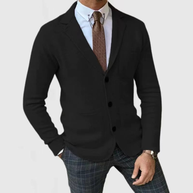 Herren Strickblazer mit großen Taschen und modernem Schnitt EB