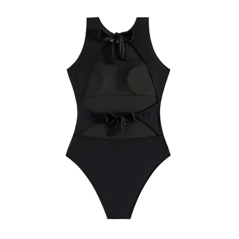 Damen Eleganter Sportbadeanzug mit hohem Kragen EB