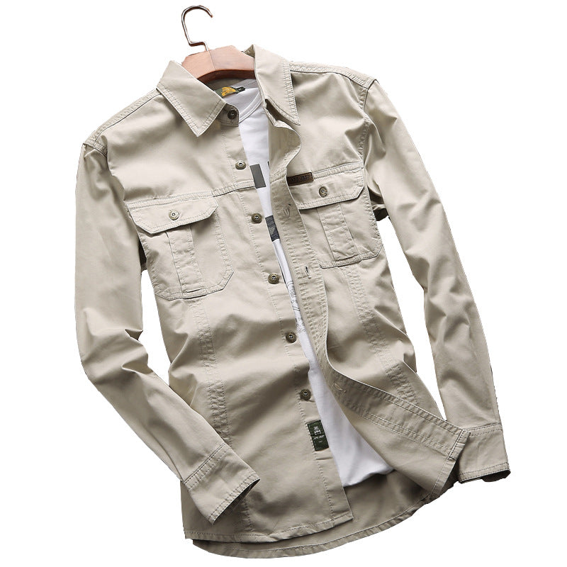 Herren nan vielseitiges Canvas-Overshirt mit Klappbrusttaschen, verstärkten Nähten und regular fit EB