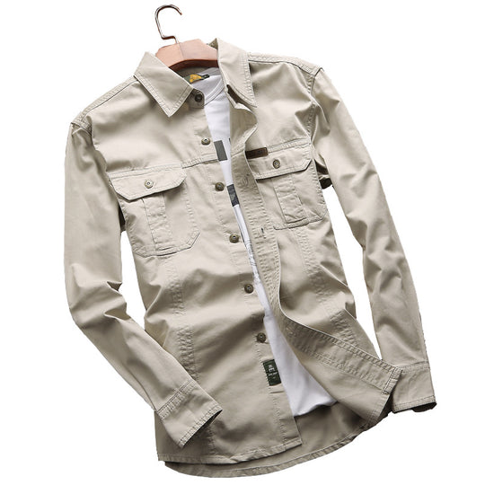 Herren nan vielseitiges Canvas-Overshirt mit Klappbrusttaschen, verstärkten Nähten und regular fit EB