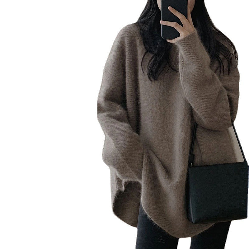 Damen Oversized Pullover im lässigen Stil mit weichem Mohairgefühl EB