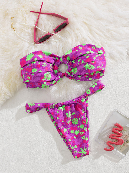 Damen Bandeau-Bikini mit stylischem Knotendesign EB