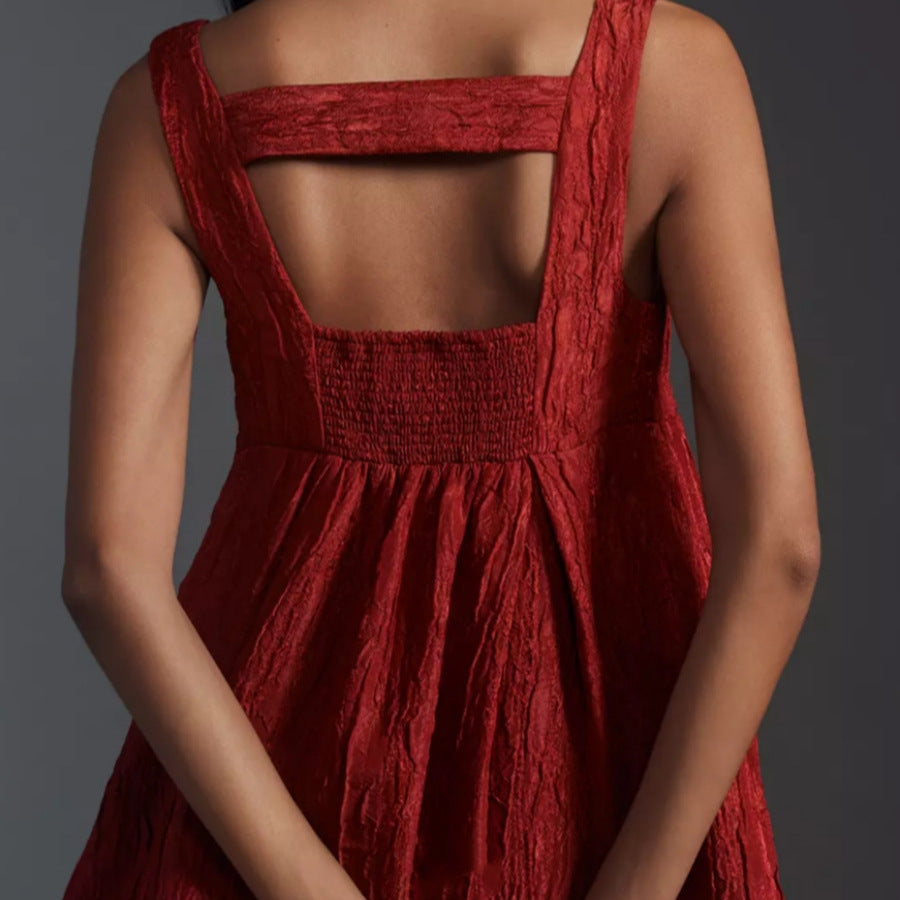Damen Sommerkleid mit quadratischem Ausschnitt und voluminösem Schnitt EB
