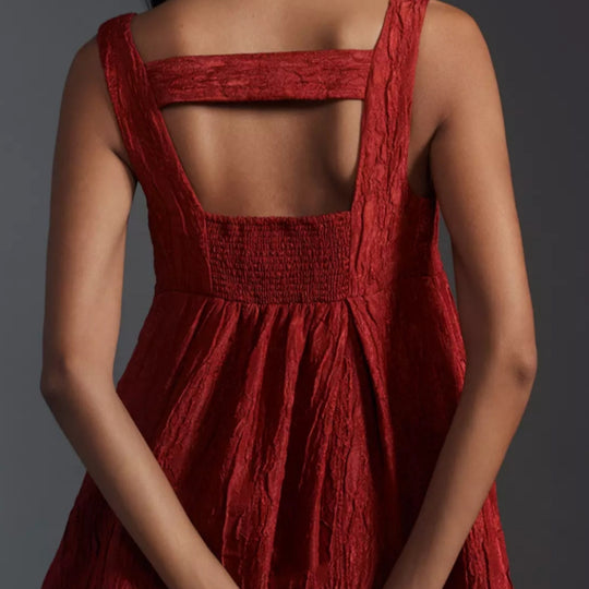 Damen Sommerkleid mit quadratischem Ausschnitt und voluminösem Schnitt EB