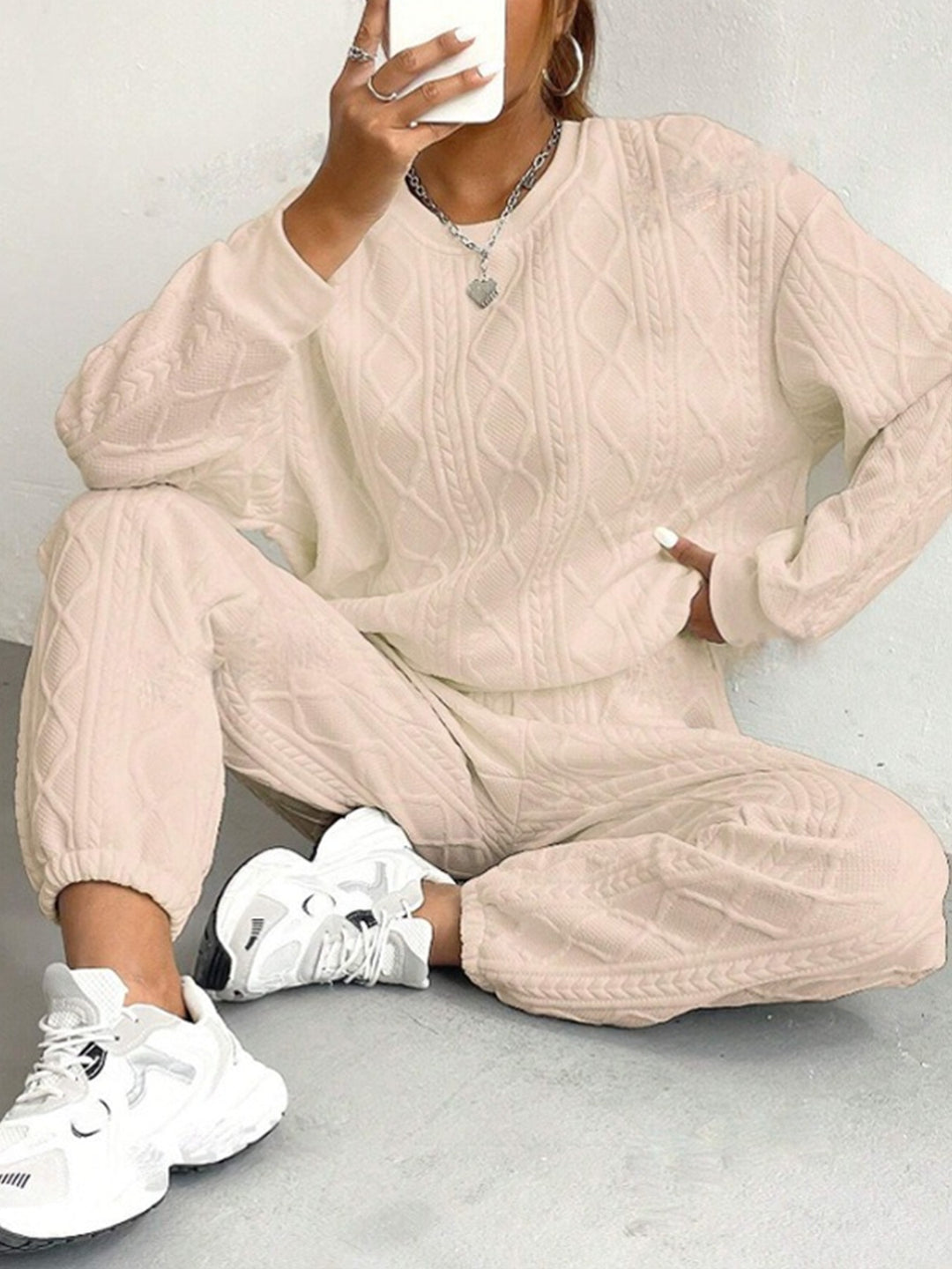 Damen gemütlicher Strickanzug EB