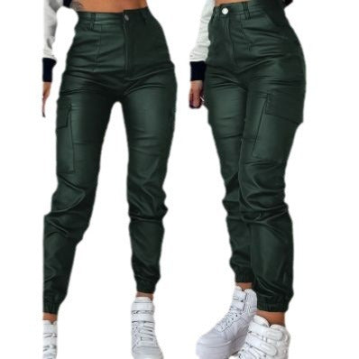 Damen Cargo-Joggerhose mit elastischem Bund und Seitentaschen EB