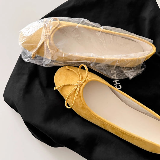 Damen Ballerinas mit zartem Schleifen-Detail und hochwertigem Wildleder EB