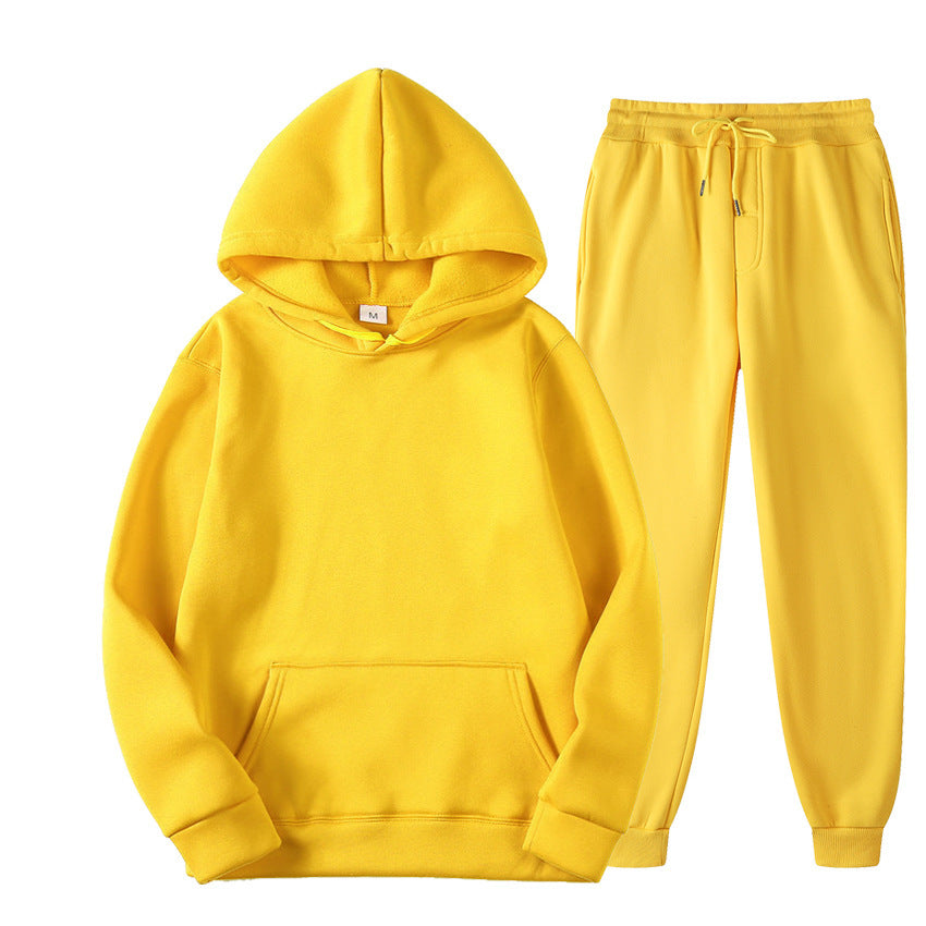 Unisex nan gemütliches Hoodie-Jogginganzug-Set mit Kängurutasche, elastischem Tunnelzugbund und gerippten Bündchen EB