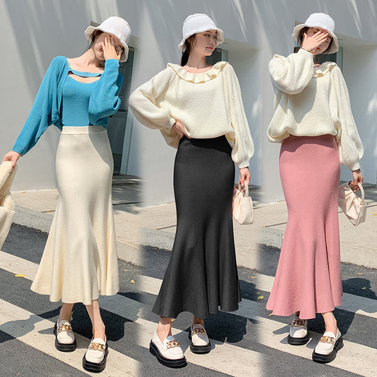 Damen Eleganter, ausgestellter Maxirock aus leichtem Material EB