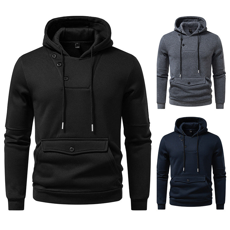 Herren Stylische Kapuzenpullover mit Knopfdetails EB