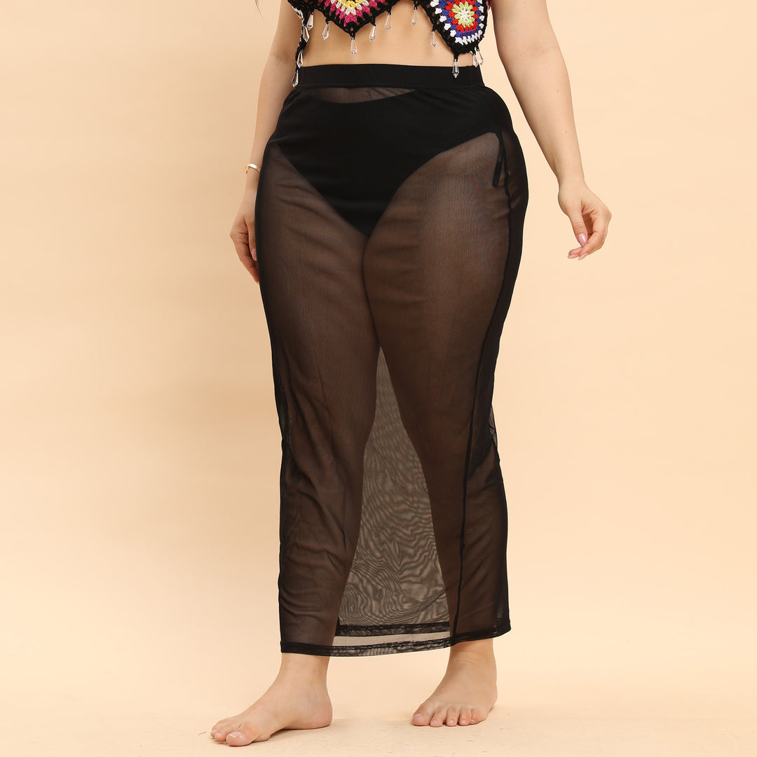 Damen transparente Strandlänge Sarong EB