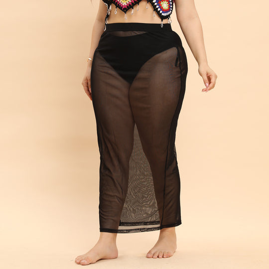 Damen transparente Strandlänge Sarong EB