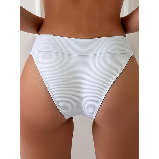 Damen Hochgeschnittenes Bikini-Höschen mit strukturiertem Stoff EB