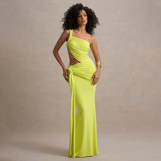 Damen Elegantes Minikleid mit seitlichem Cut-Out und raffinierten Raffung EB