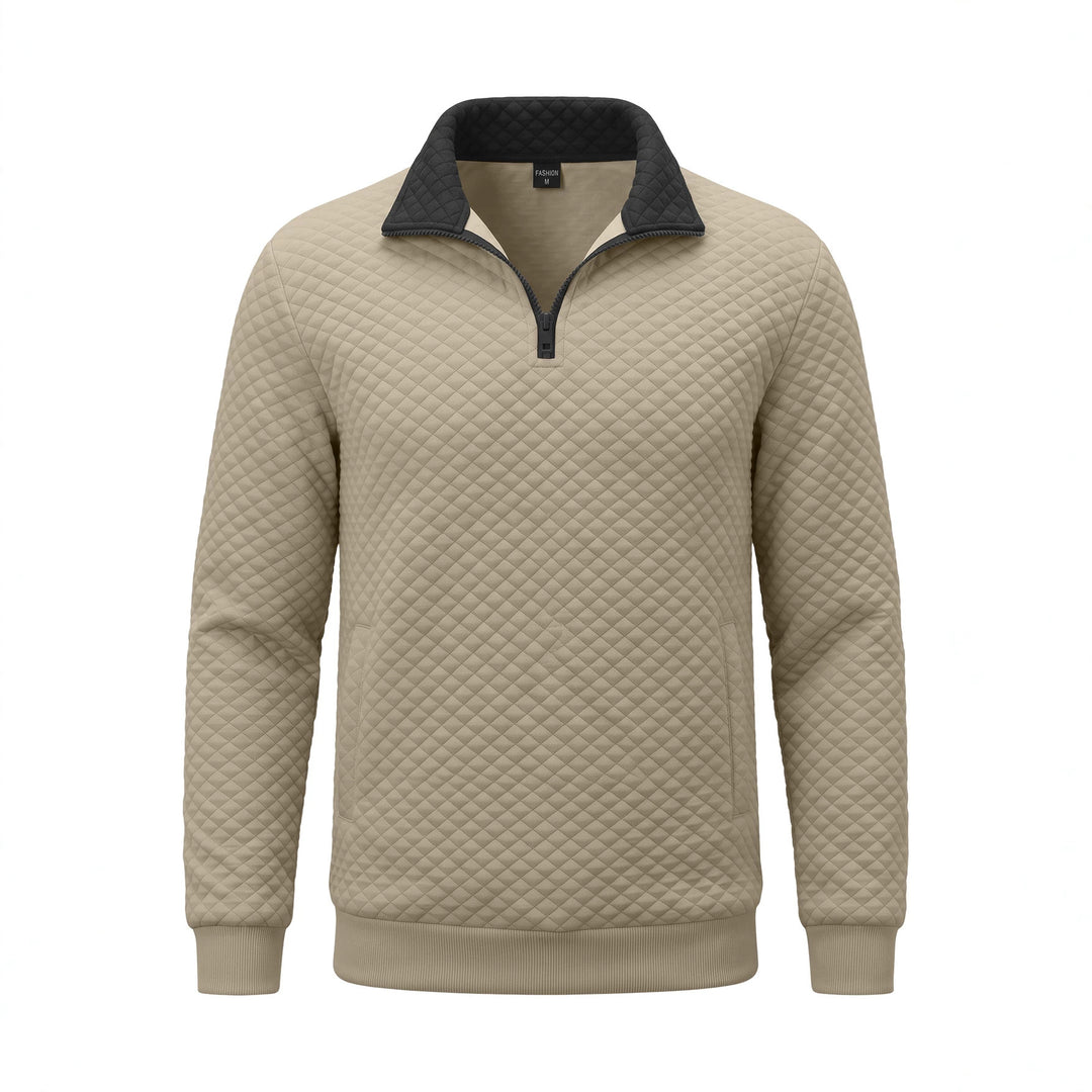 Herren Stepppullover mit Troyerkragen und Halbzip EB