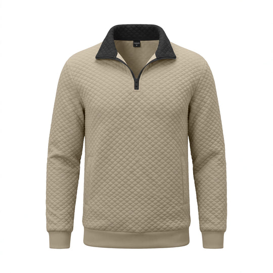 Herren Stepppullover mit Troyerkragen und Halbzip EB