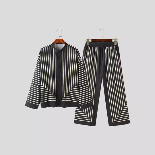 Damen Modernes Freizeit-Set mit geometrischem Muster EB