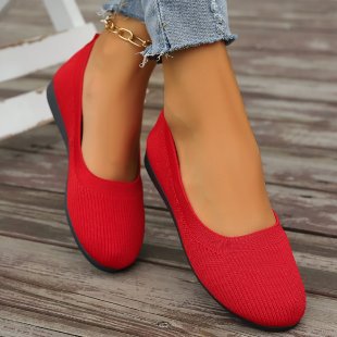 Damen bequeme Ballerinas aus elastischem Gewebe mit formschöner Sohle EB
