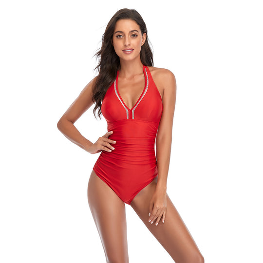 Damen Einteiler Badeanzug mit figurformendem Design und atmungsaktiven Einsätzen EB