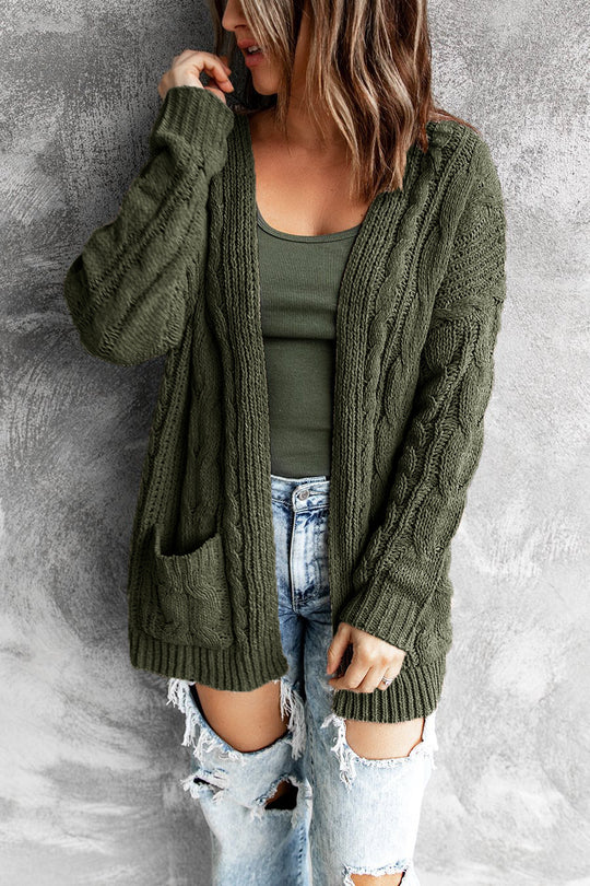 Damen Strickjacke mit voluminösen Ärmeln und tiefen Taschen EB