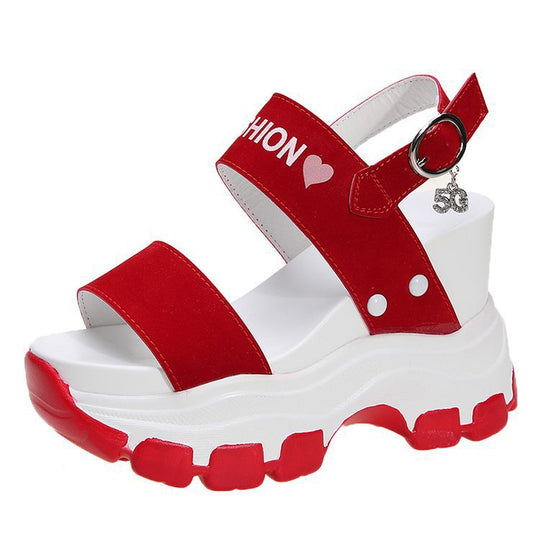Damen Wedge-Sandalen mit dekorativen Trägern und rutschfester Sohle EB