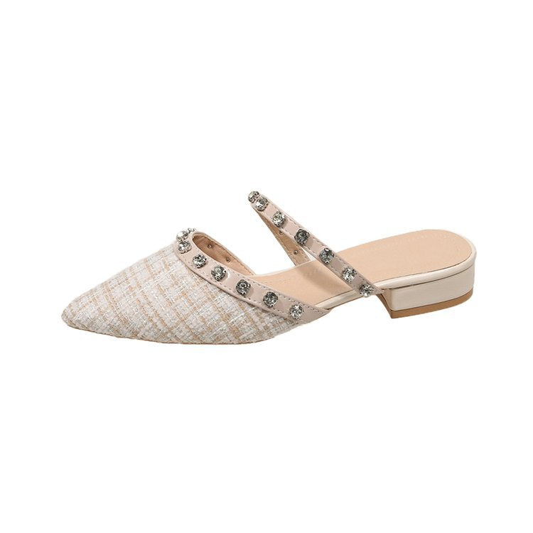 Damen elegante Mules mit funkelnden Strassdetails EB