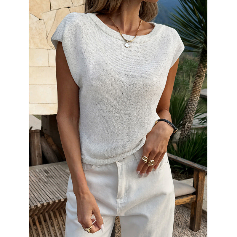 Damen Lässiges Strickoberteil mit überschnittenen Schultern und angenehm weichem Material EB
