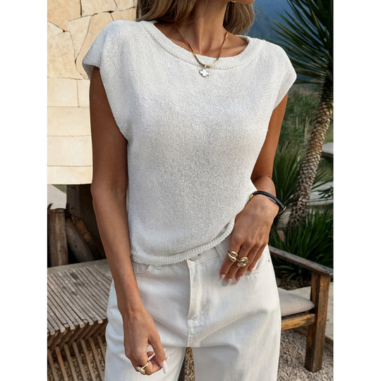 Damen Lässiges Strickoberteil mit überschnittenen Schultern und angenehm weichem Material EB