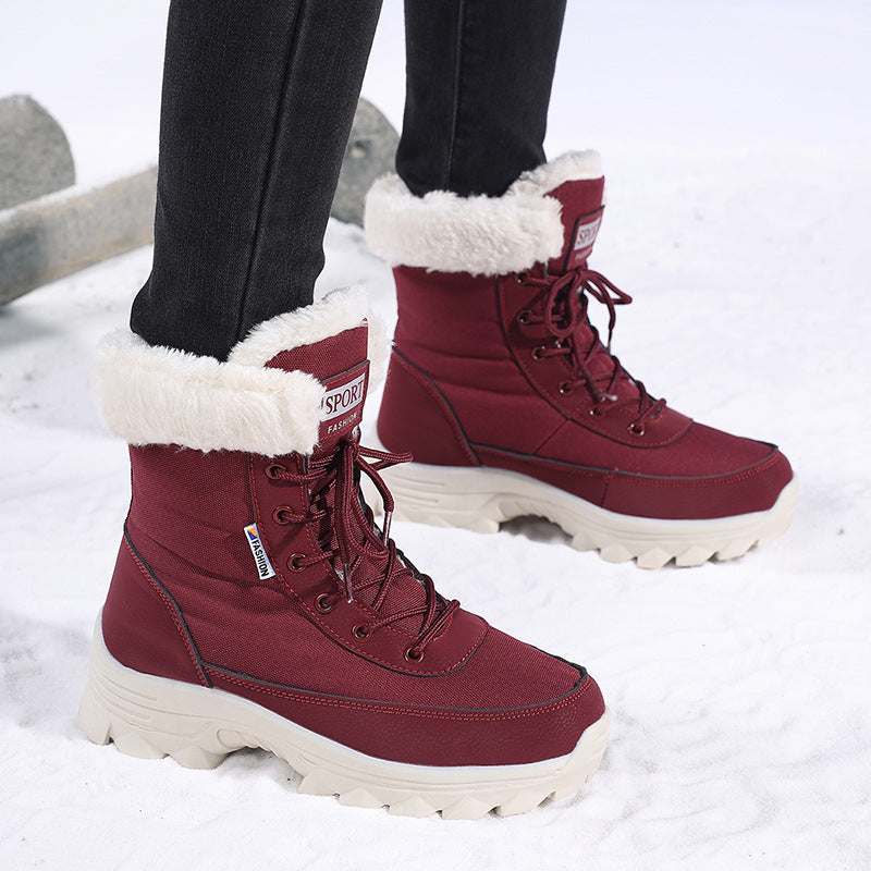 Damen winterliche Outdoor-Stiefel mit wärmeisolierendem Futter und rutschfester Sohle EB