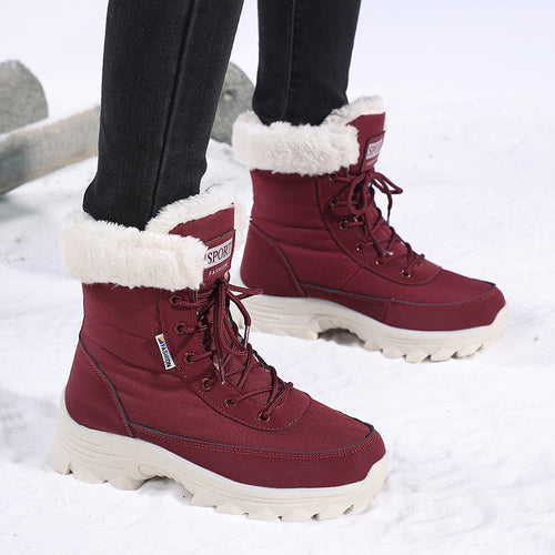 Damen winterliche Outdoor-Stiefel mit wärmeisolierendem Futter und rutschfester Sohle EB