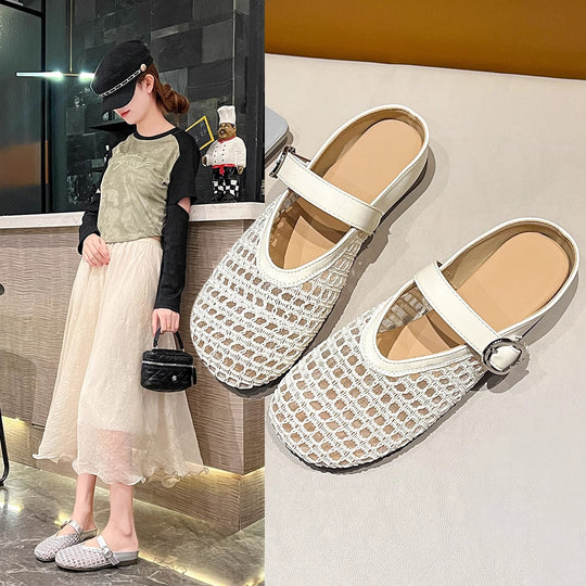 Damen Komfortable Clogs mit elegantem Riemen und luftigen Netzdesign EB