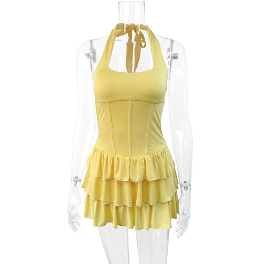 Damen Rüschenkleid mit trägerlosem Design und Figur formendem Schnitt EB