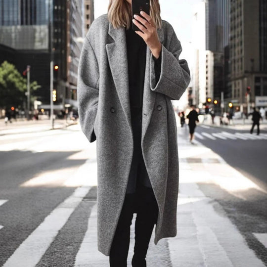Damen Oversize Wollmantel EB